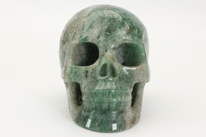 5" Green Quartz Skull Carving TU326