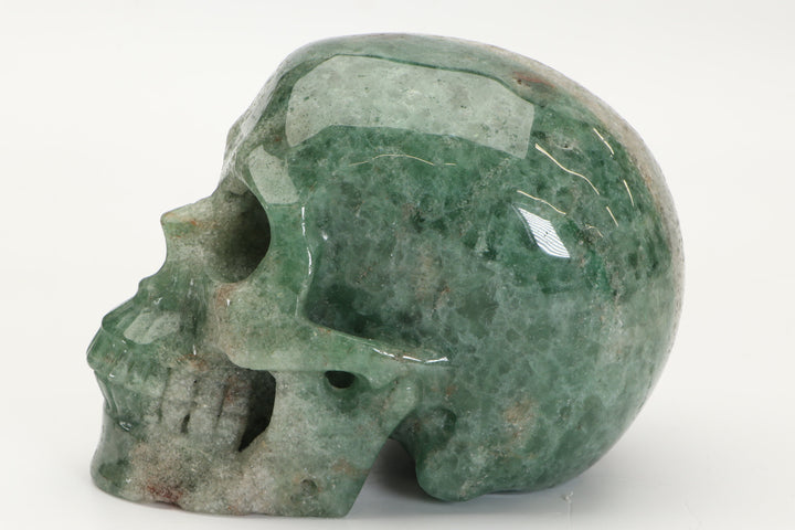 5" Green Quartz Skull Carving TU326