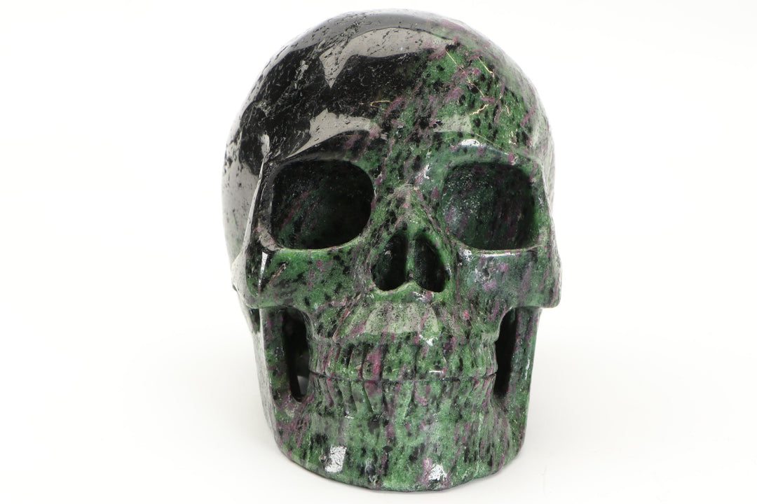 5" Ruby in Zoisite Crystal Skull Carving TU2365