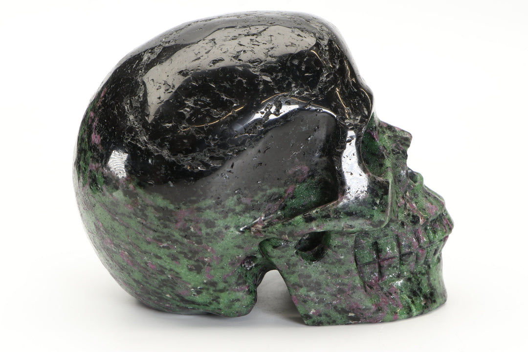 5" Ruby in Zoisite Crystal Skull Carving TU2365