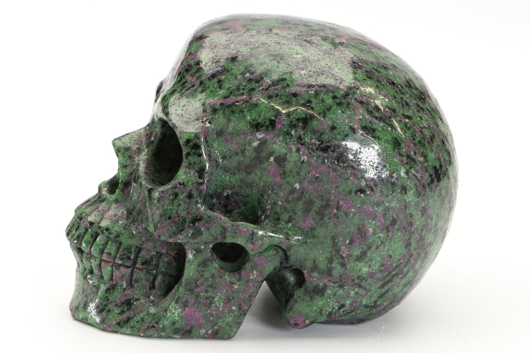 5" Ruby in Zoisite Crystal Skull Carving TU2365