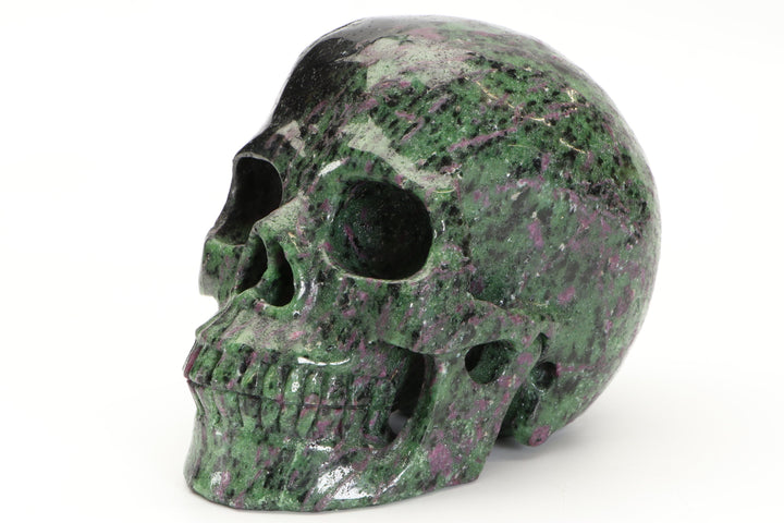 5" Ruby in Zoisite Crystal Skull Carving TU2365