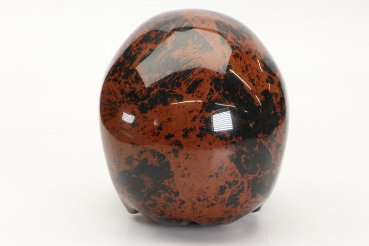 Mahogany Obsidian Pirate Skull Carving DD3430