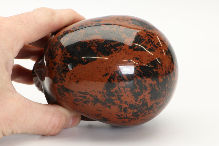 Mahogany Obsidian Pirate Skull Carving DD3430