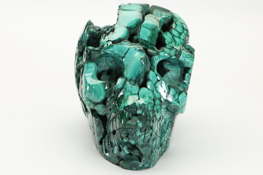 5" Malachite Crystal Skull Carving DM185