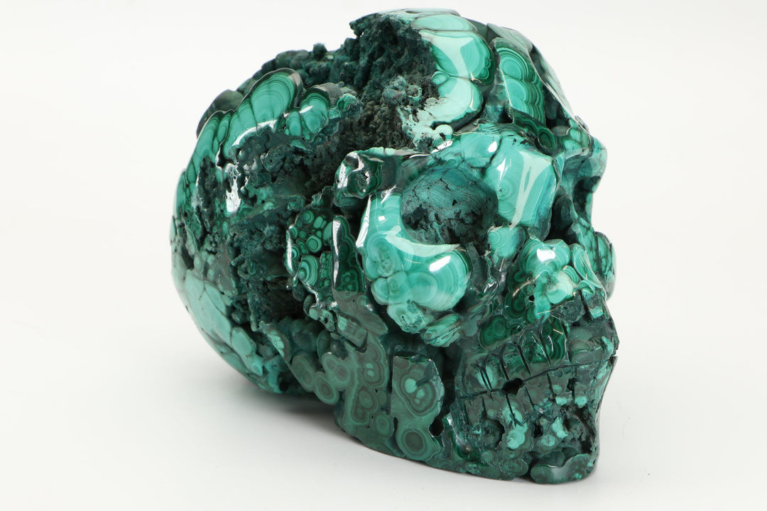 5" Malachite Crystal Skull Carving DM185