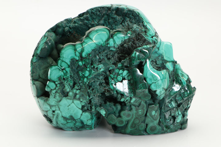 5" Malachite Crystal Skull Carving DM185