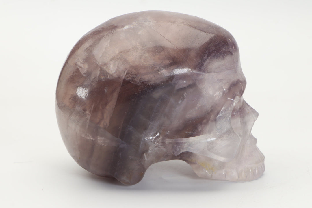 Jawless Purple Fluorite Skull Carving DD3499