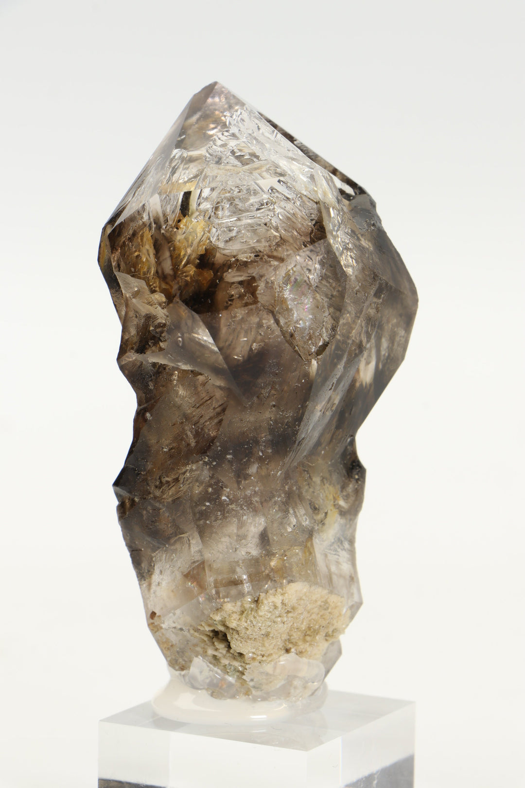 Tanzanian Skeletal Smoky Quartz with Two Moving Enhydros TD1599