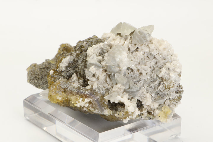 Moscona Mine Spanish Yellow Fluorite Specimen with Calcite and Dolomite TU1019