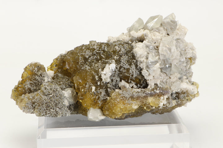 Moscona Mine Spanish Yellow Fluorite Specimen with Calcite and Dolomite TU1019