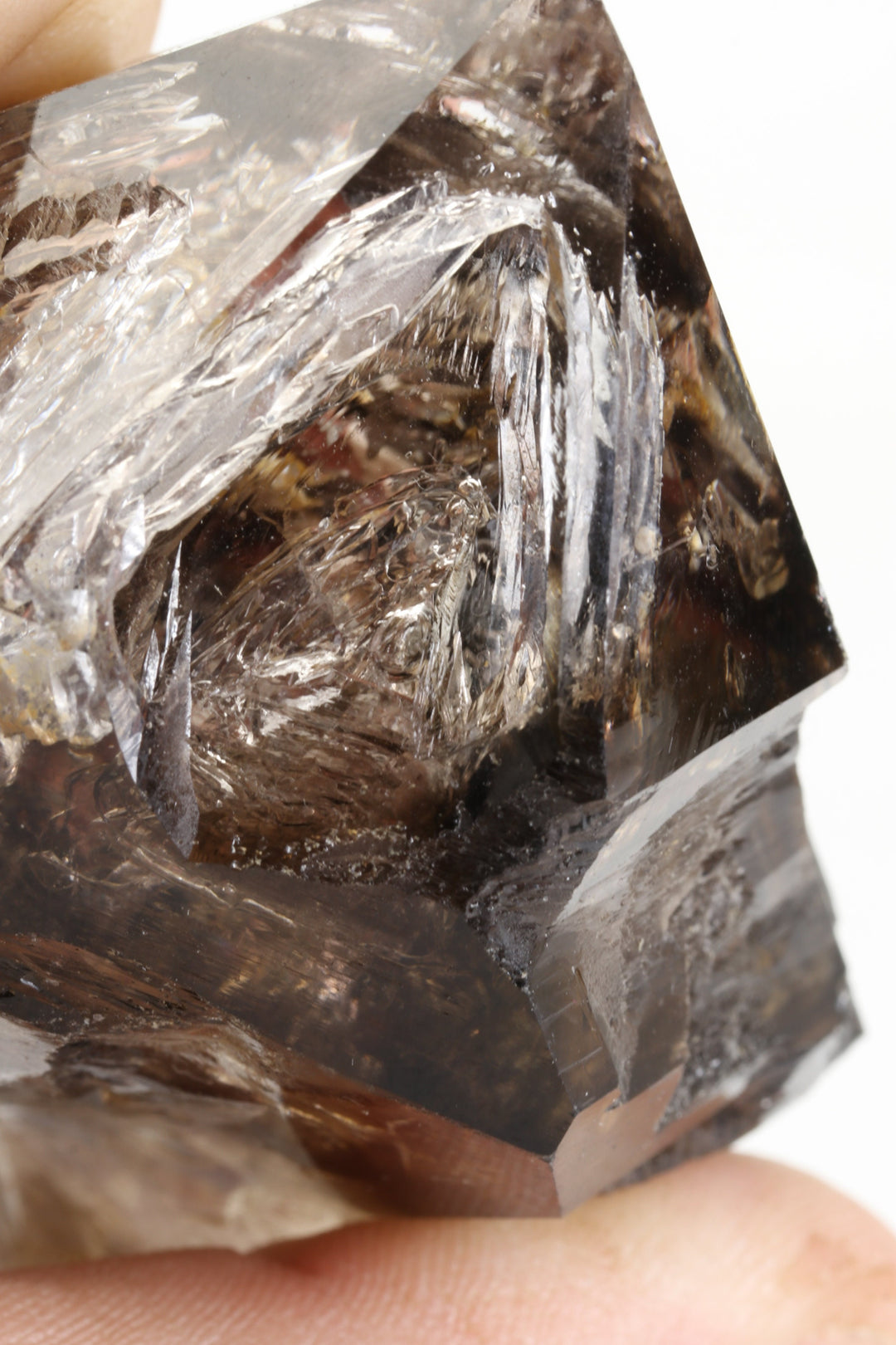 Tanzanian Skeletal Smoky Quartz with Two Moving Enhydros TD1599