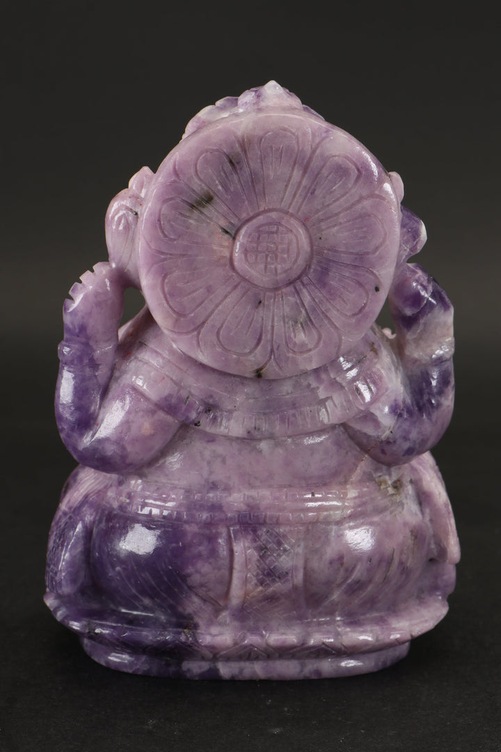 Lepidolite Ganesha Carving TD3455