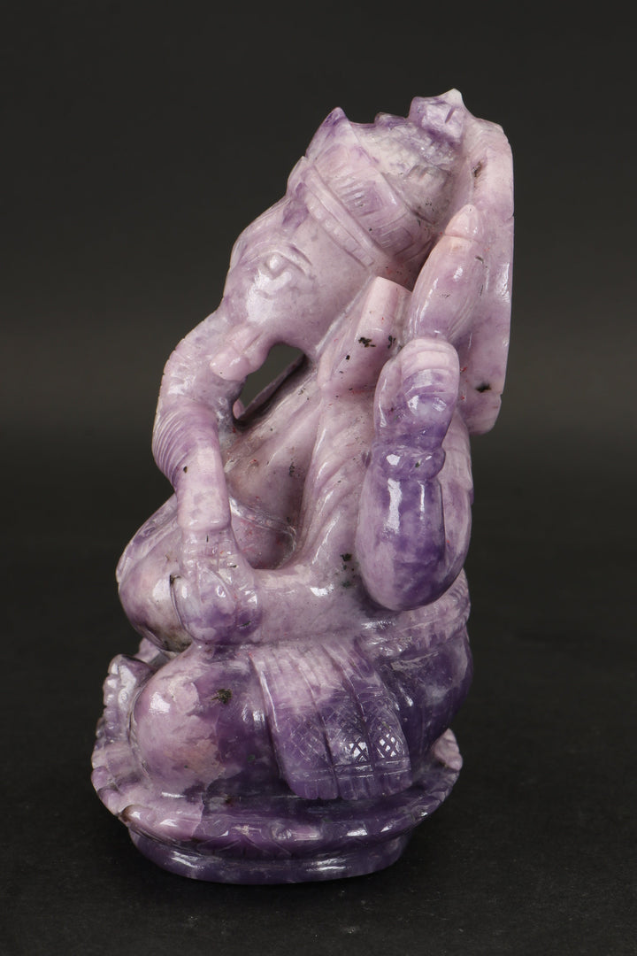 Lepidolite Ganesha Carving TD3455