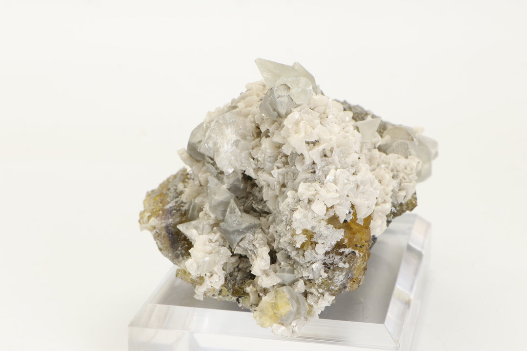 Moscona Mine Spanish Yellow Fluorite Specimen with Calcite and Dolomite TU1019