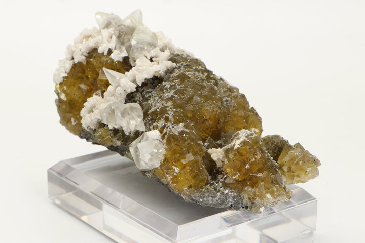 Moscona Mine Spanish Yellow Fluorite Specimen with Calcite and Dolomite TU1019