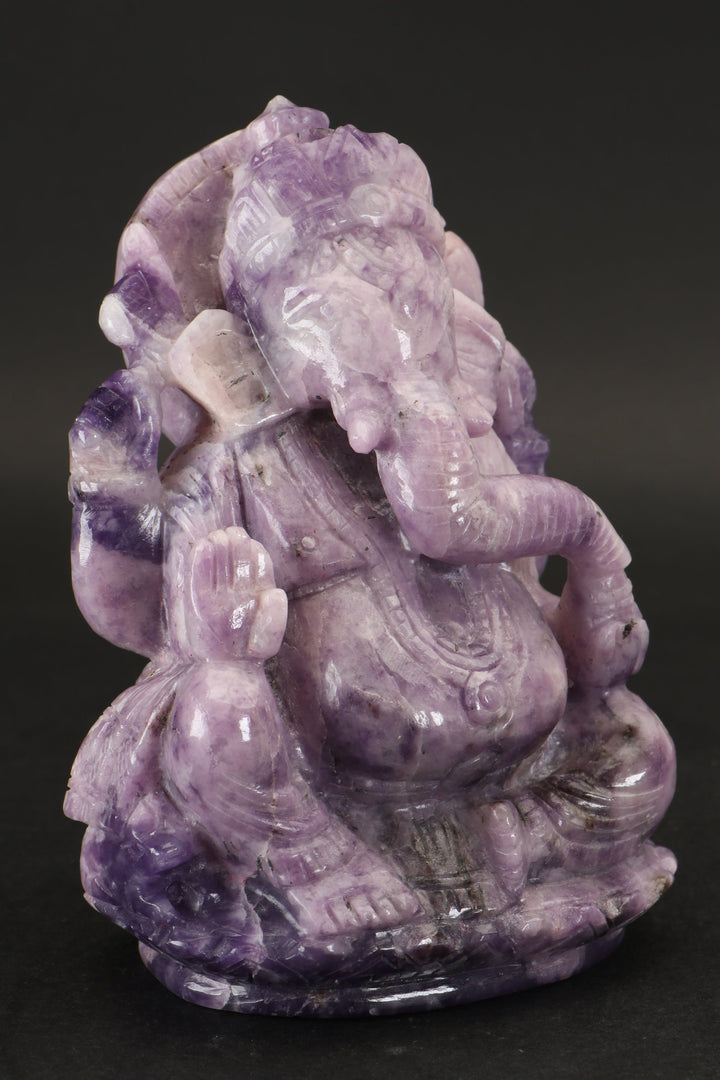 Lepidolite Ganesha Carving TD3455