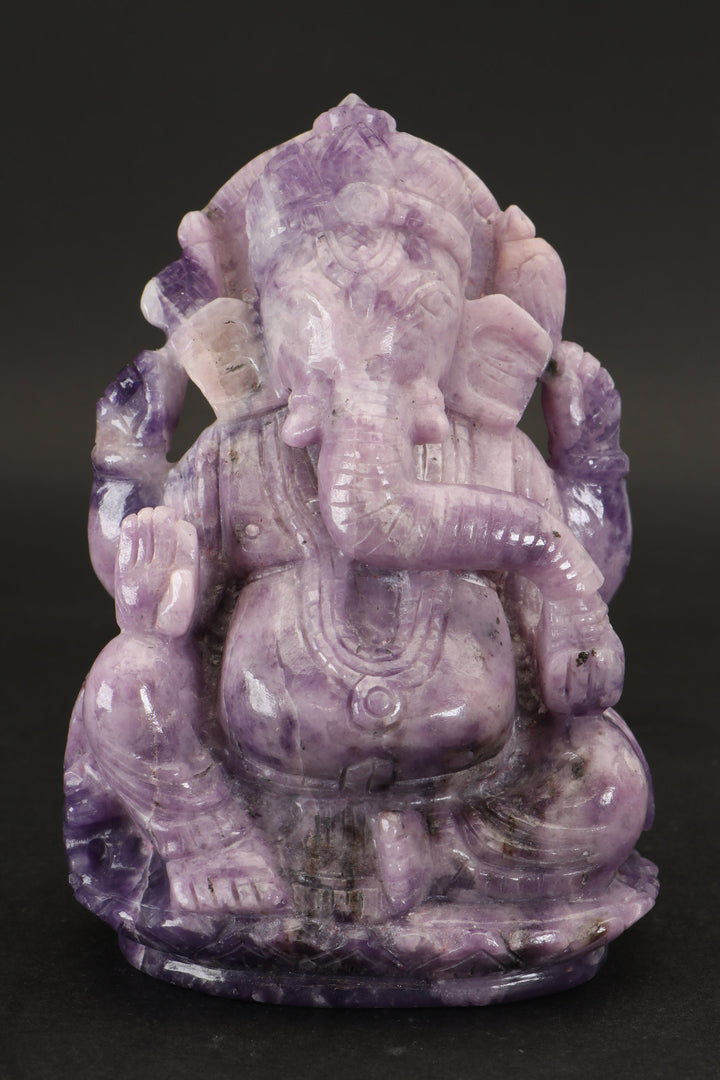 Lepidolite Ganesha Carving TD3455