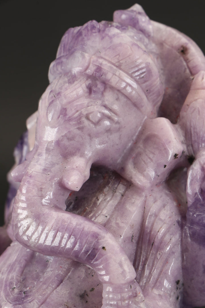 Lepidolite Ganesha Carving TD3455