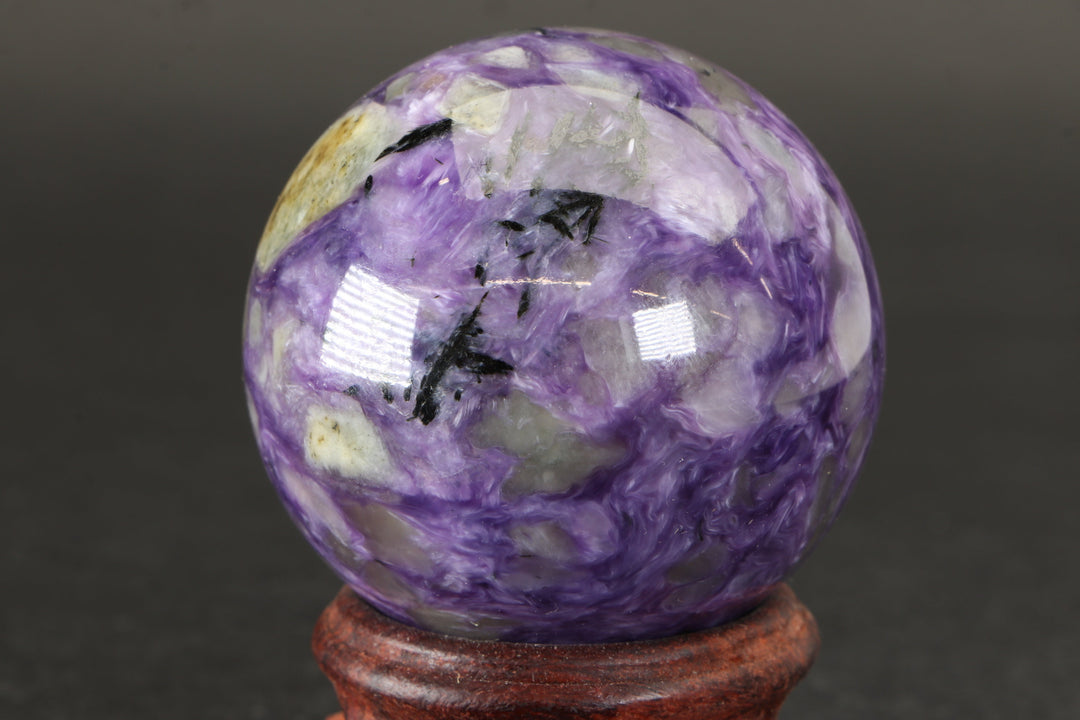 2" Russian Charoite Sphere with Stand DM878