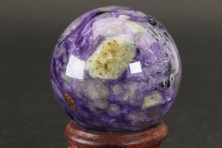 2" Russian Charoite Sphere with Stand DM878