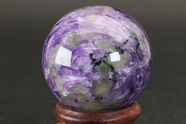 2" Russian Charoite Sphere with Stand DM878