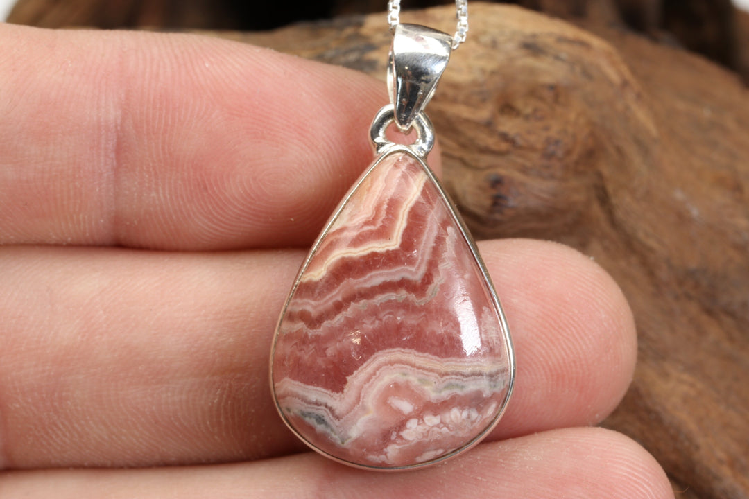 Rhodochrosite Sterling Silver Pendant DX4961