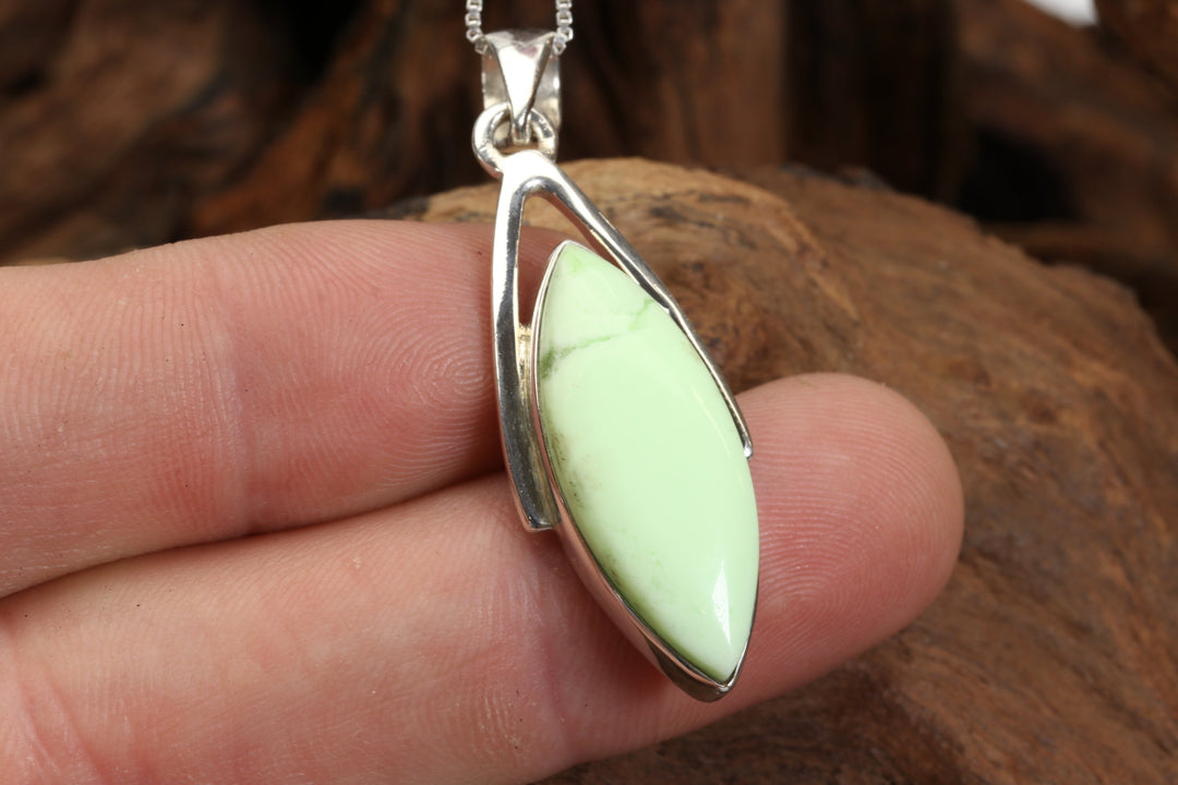 Lemon Chrysoprase Sterling Silver Pendant DX4964