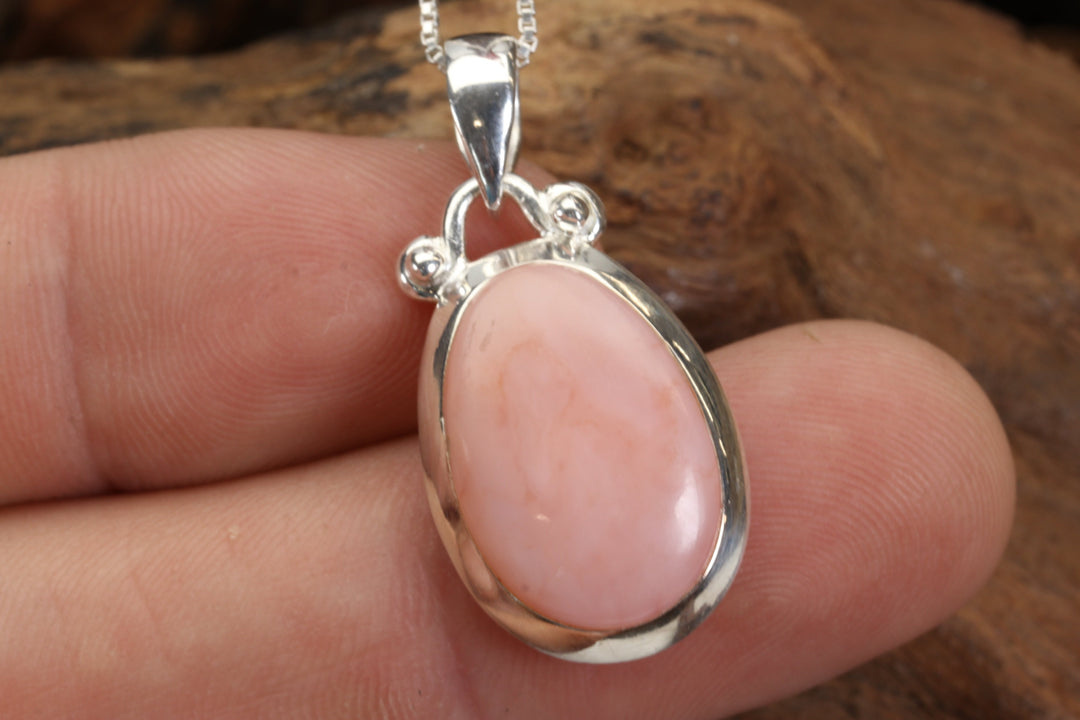 Pink Opal Sterling Silver Pendant DX4971