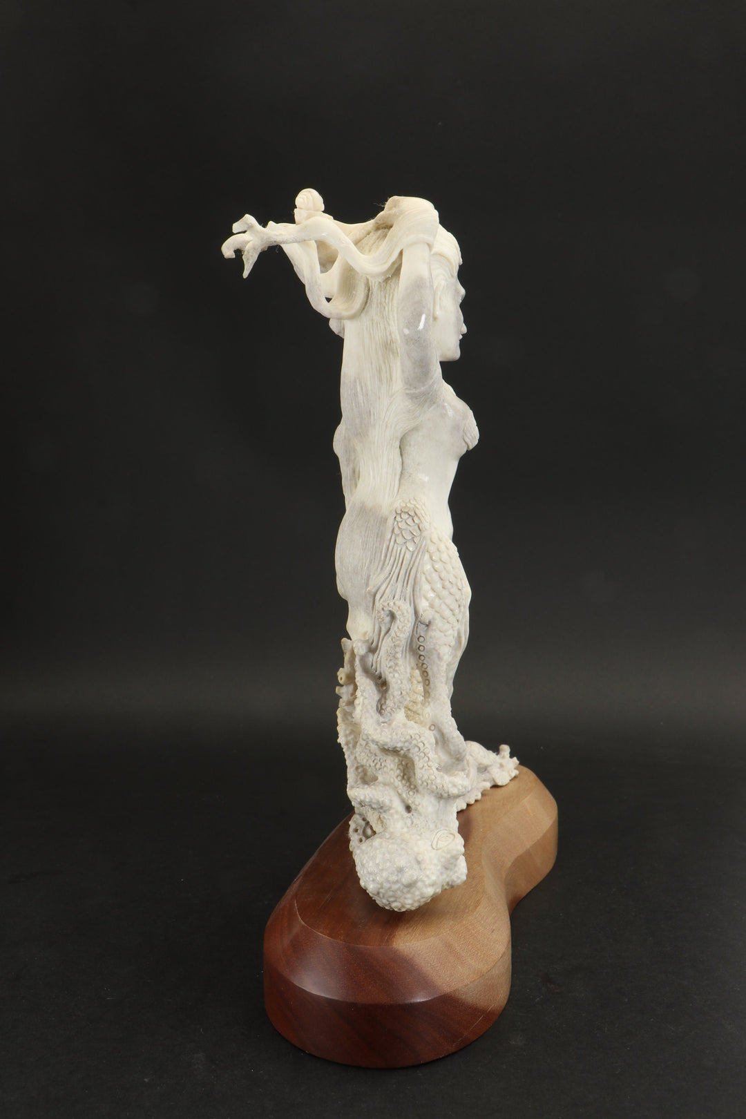 Mermaid Carving from Ethically Sourced Moose Antler TD803