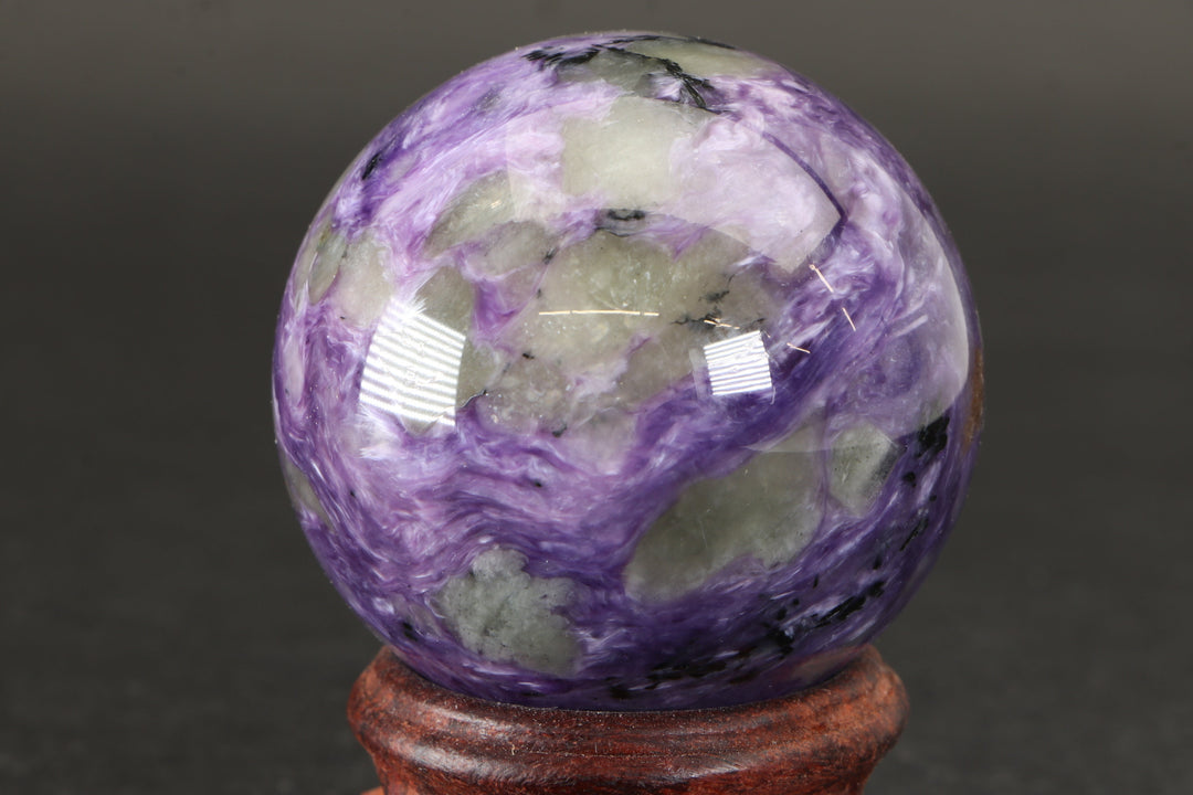 2" Russian Charoite Sphere with Stand DM878