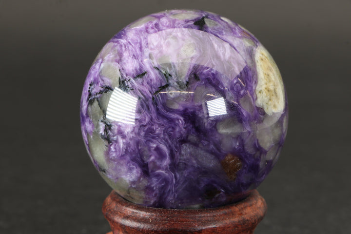 2" Russian Charoite Sphere with Stand DM878