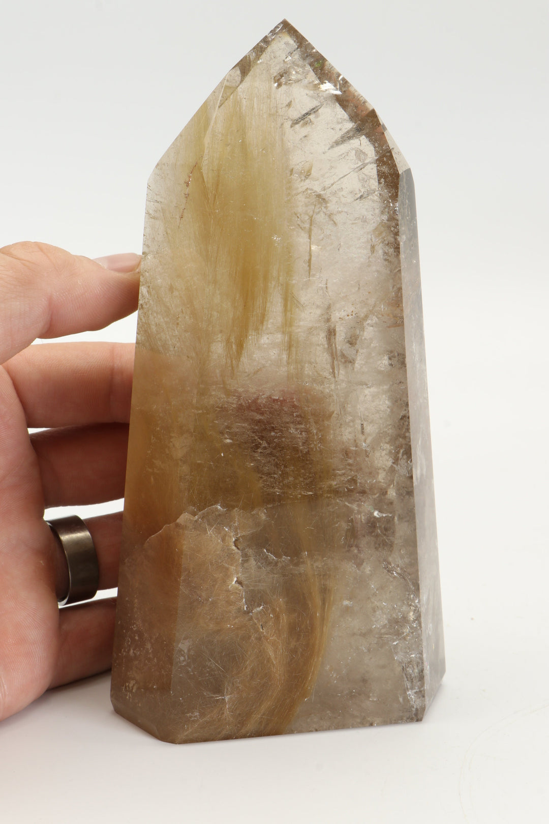 Gold Rutile in Quartz Tower TD2415