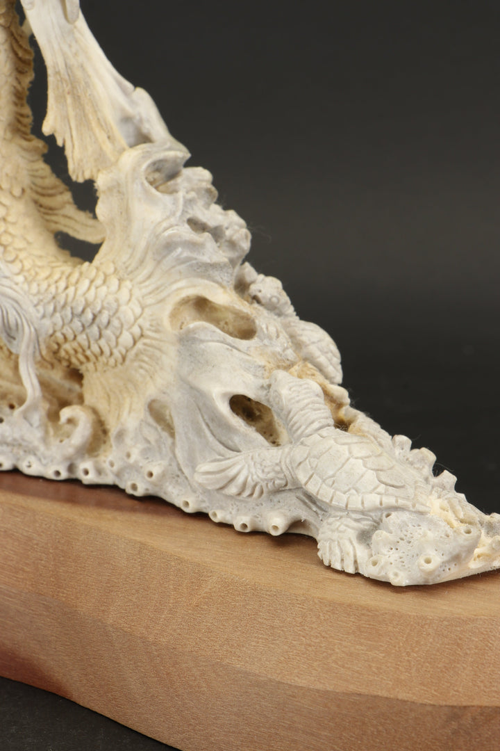 Mermaid Carving from Ethically Sourced Moose Antler TD803