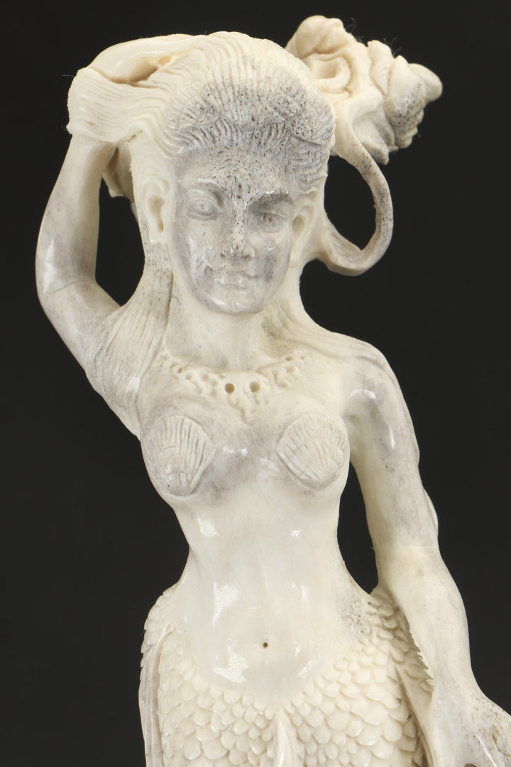 Mermaid Carving from Ethically Sourced Moose Antler TD803