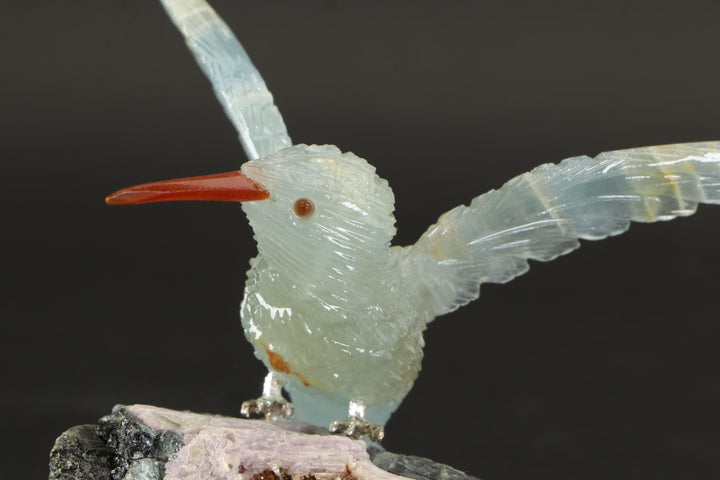 Blue Calcite Hummingbird Carving DS426