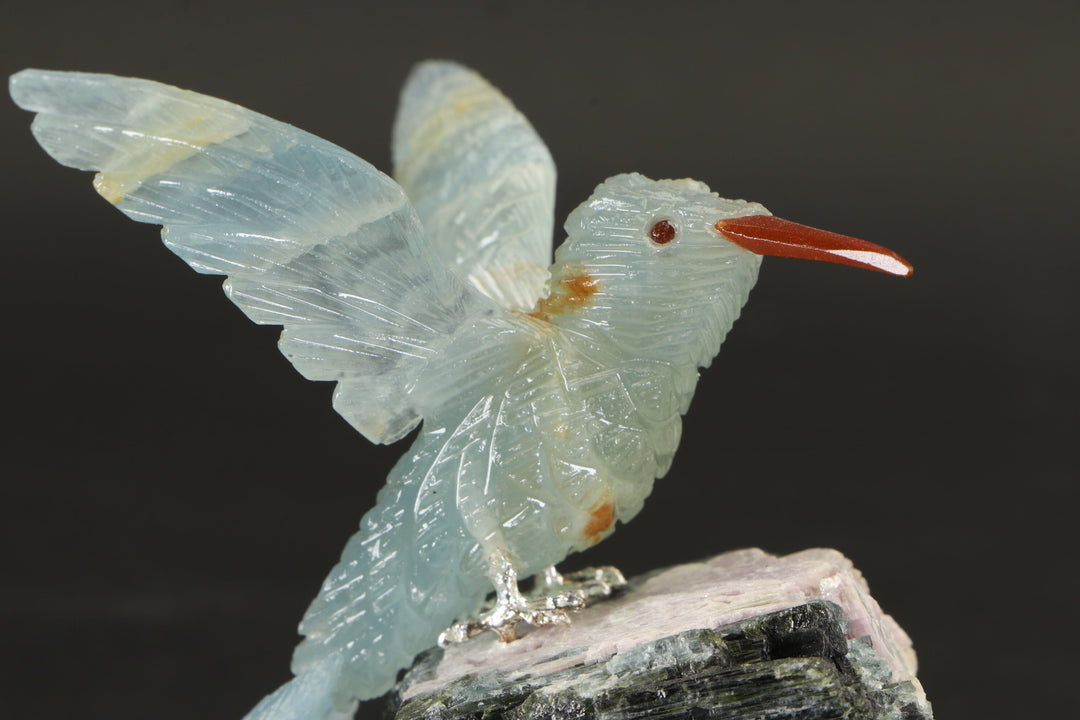 Blue Calcite Hummingbird Carving DS426