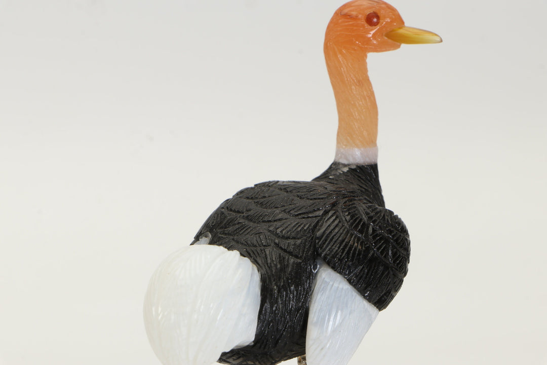 Onyx and Quartz Ostrich Carving DS431