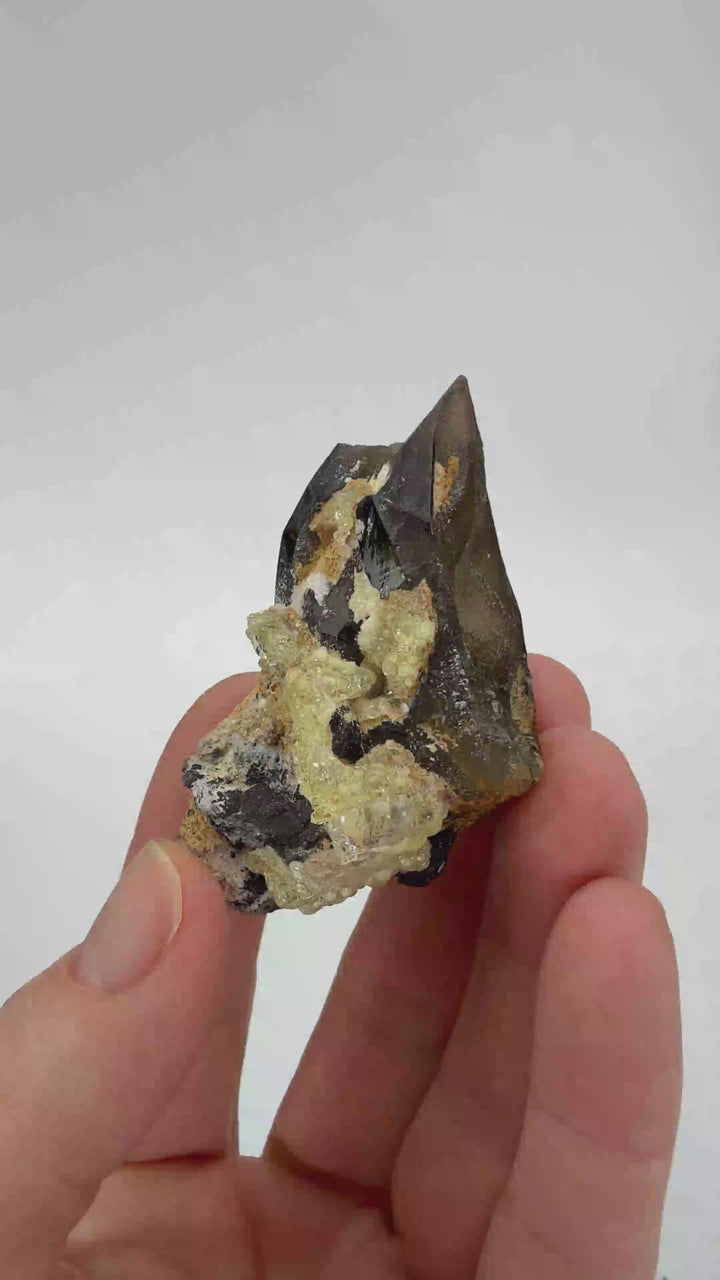 Smoky Quartz with Hyalite Opal DX3512