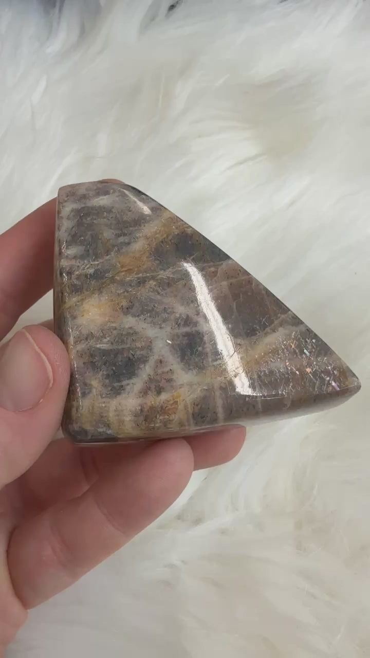 97 gram Polished Lattice Sunstone from Tanzania DX5032