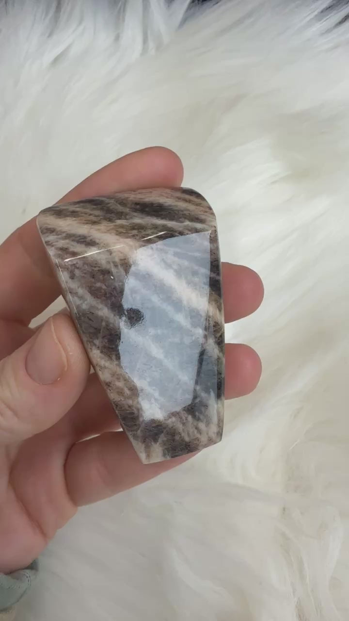 85 gram Polished Lattice Sunstone from Tanzania TZ1177