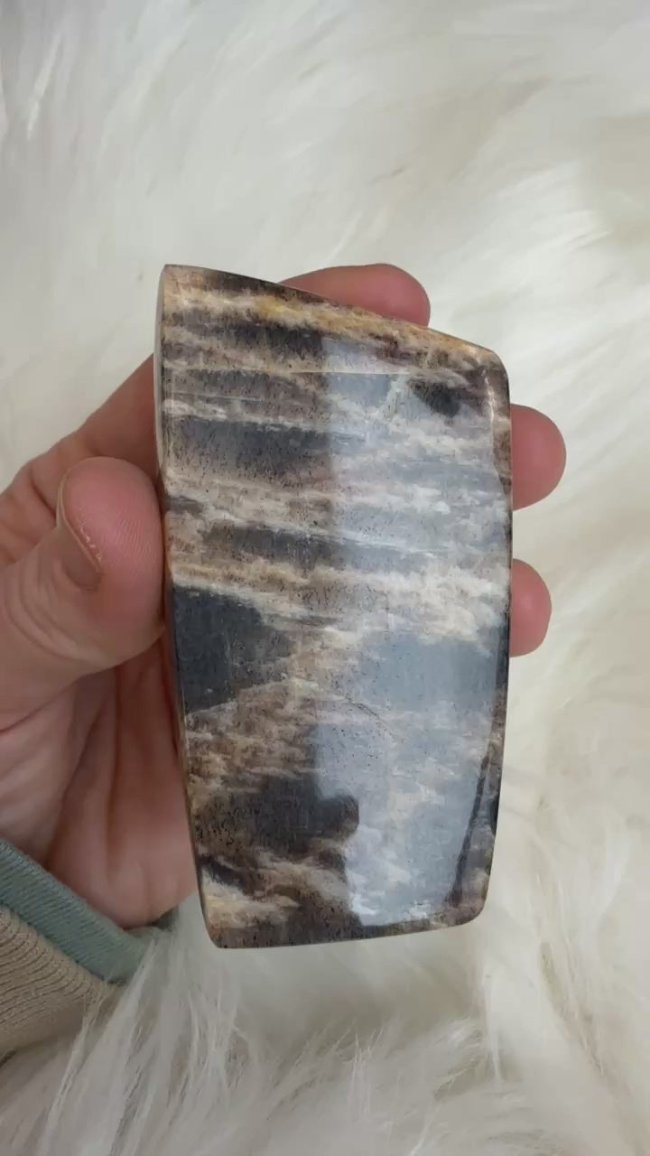 99 gram Polished Lattice Sunstone from Tanzania TZ1191