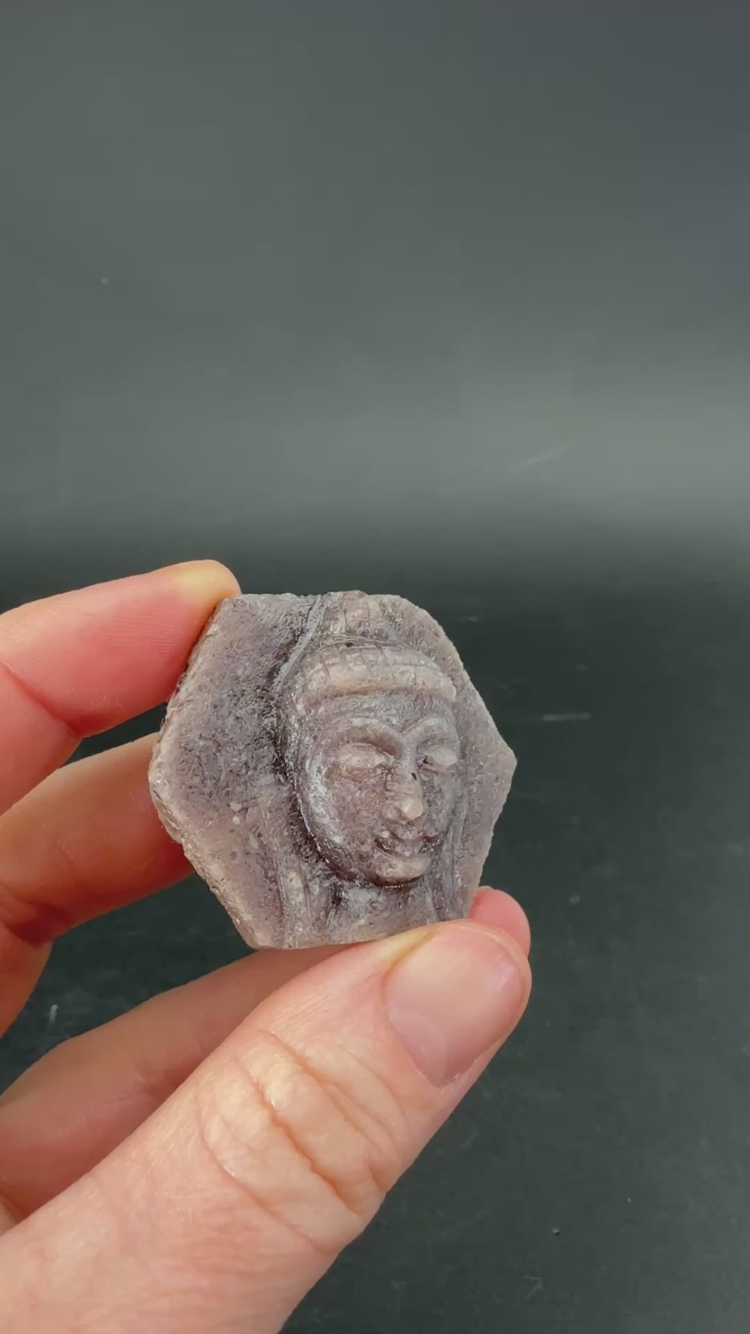 Ruby Corundum Buddha Head Carving TF1949