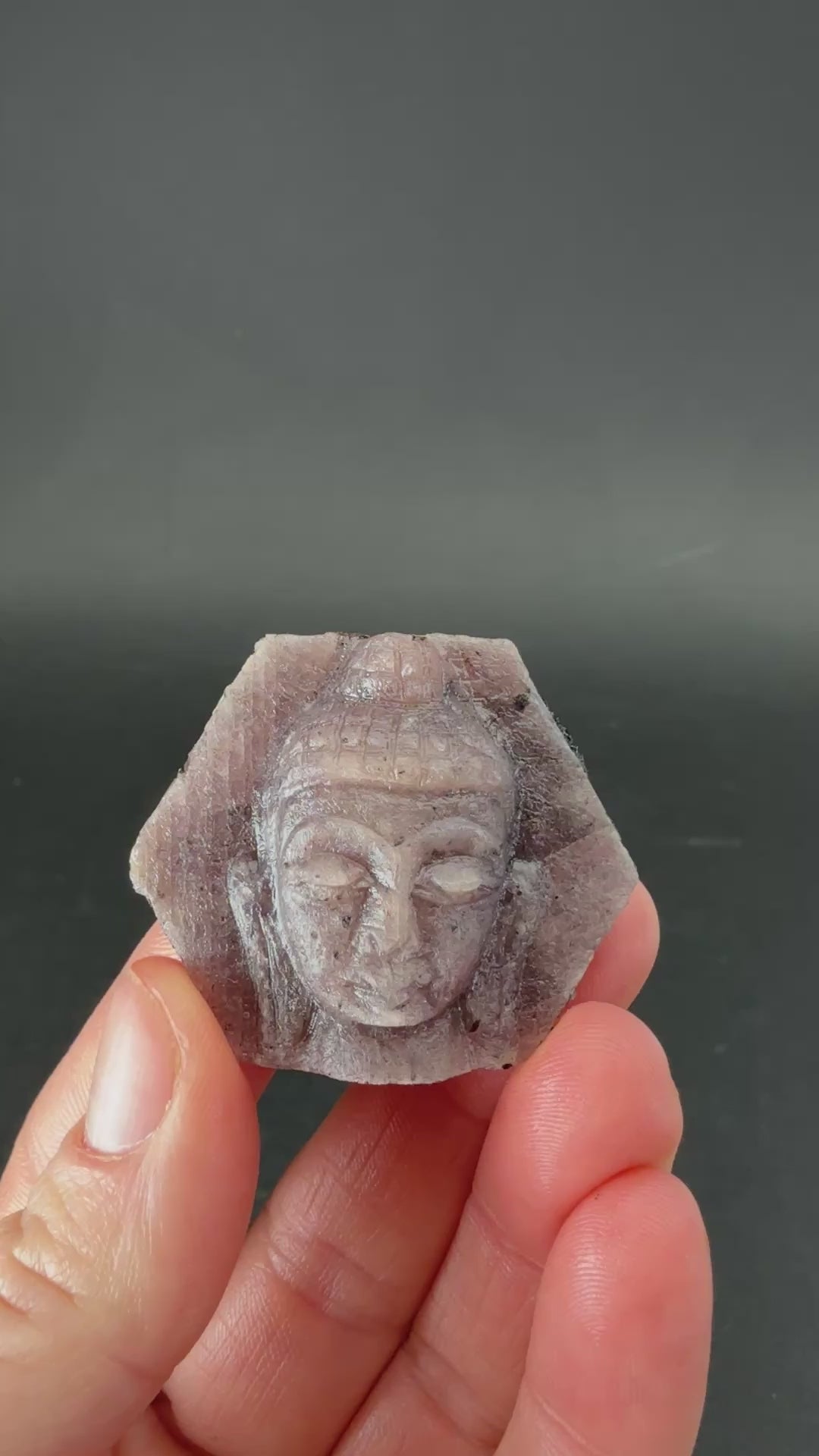 Ruby Corundum Buddha Head Carving TF1945