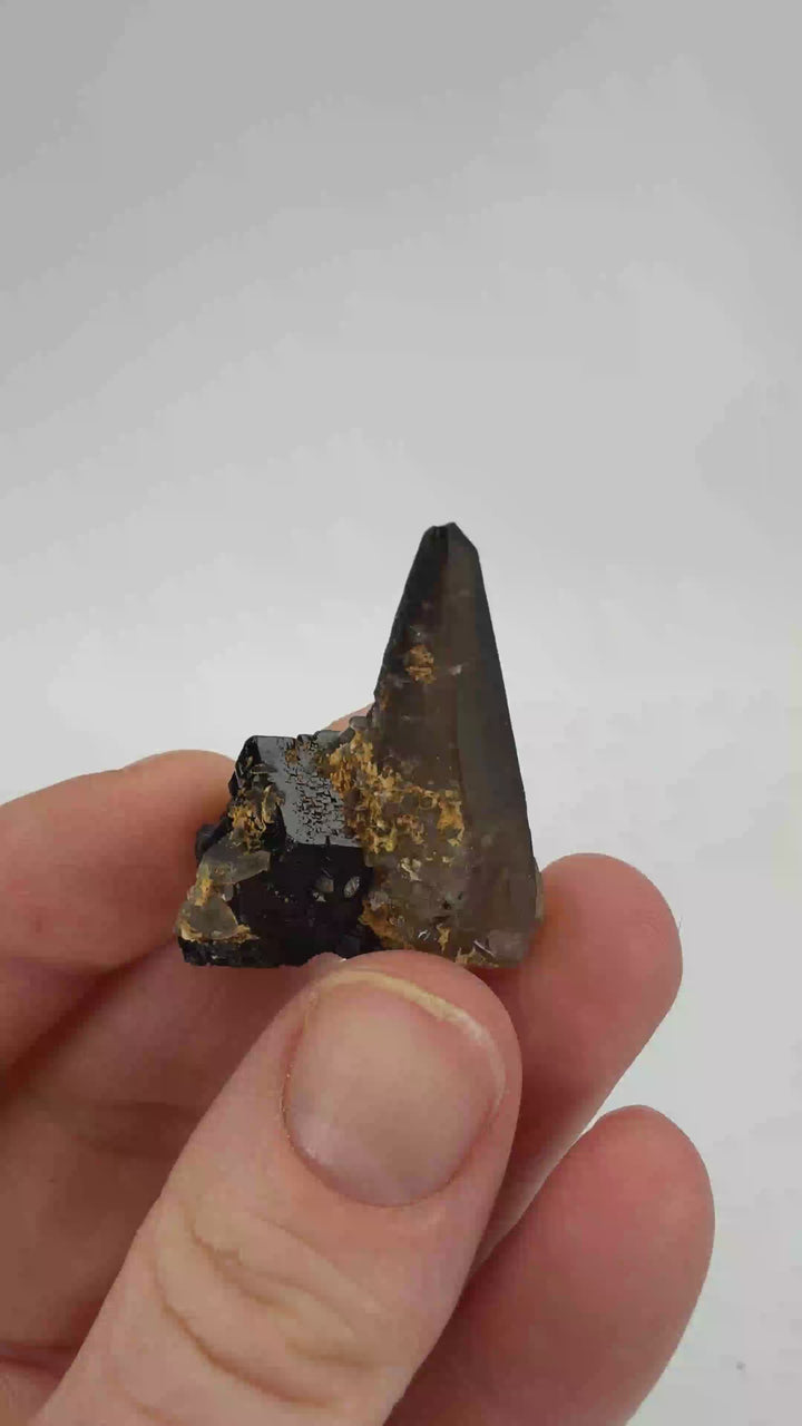 Smoky Quartz on Schorl from Namibia DX3528
