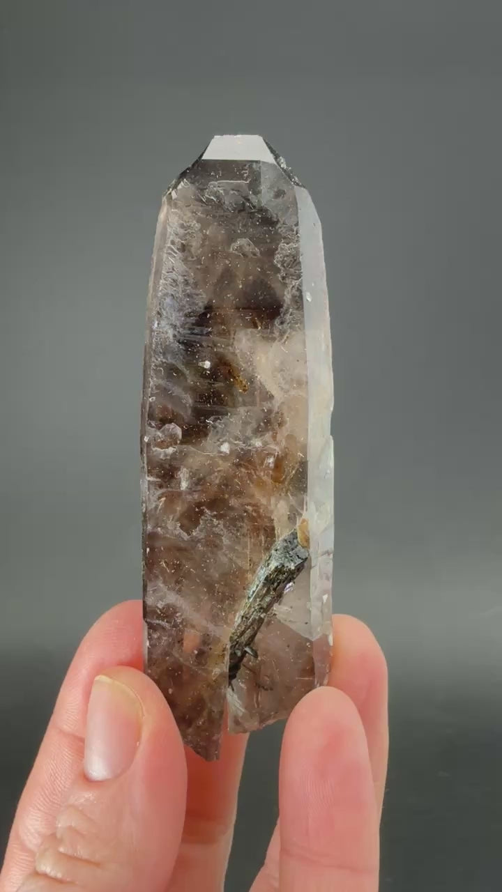 3.75" Smoky Quartz with Aegerine from Malawi DS1378