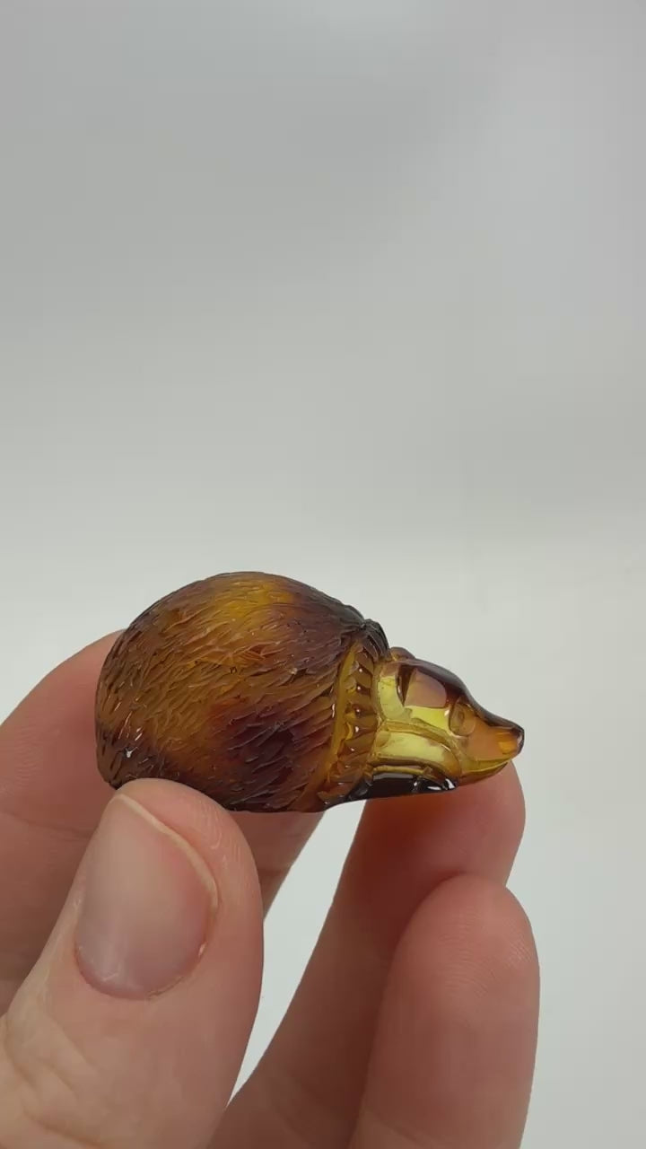 Baltic Amber Hedgehog Carving TD4001