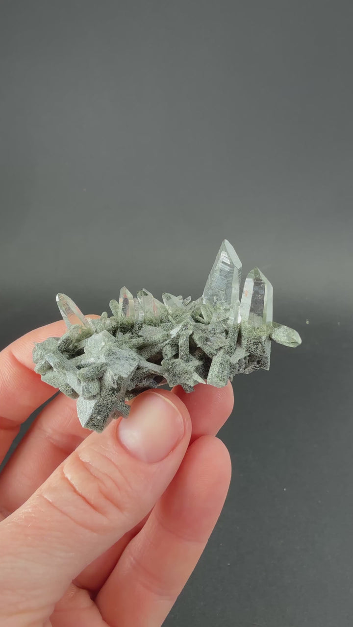 Chlorite Included Quartz Cluster from Mt. Ganesh, Nepal TF2181