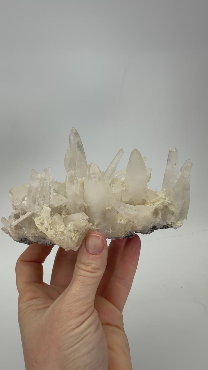 Quartz Cluster on Galena from Cavnic Mine, Romania DS2556