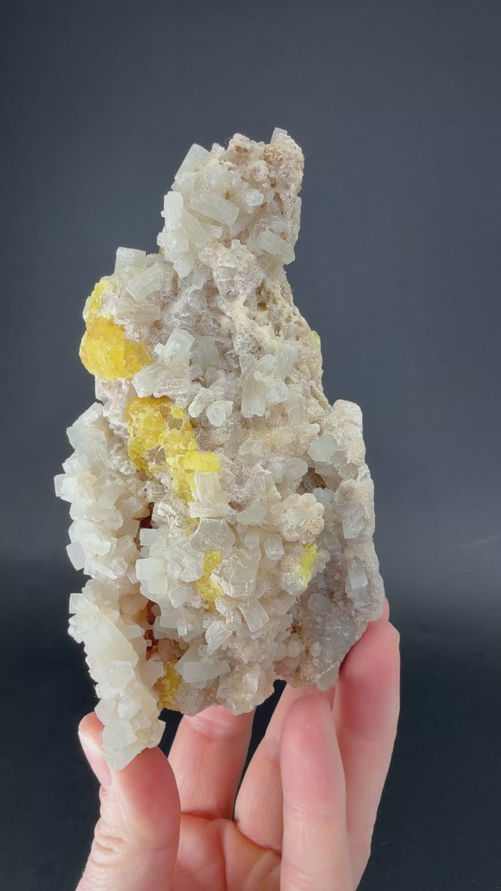 Aragonite with Sulfur from Giumentaro Mine TF1261